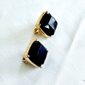 Georgous Monet Black Onyx Vintage Earrings